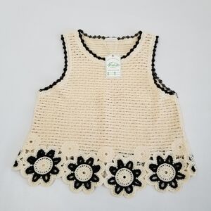Veryj Knit Crochet Tank Top M/L NWT
